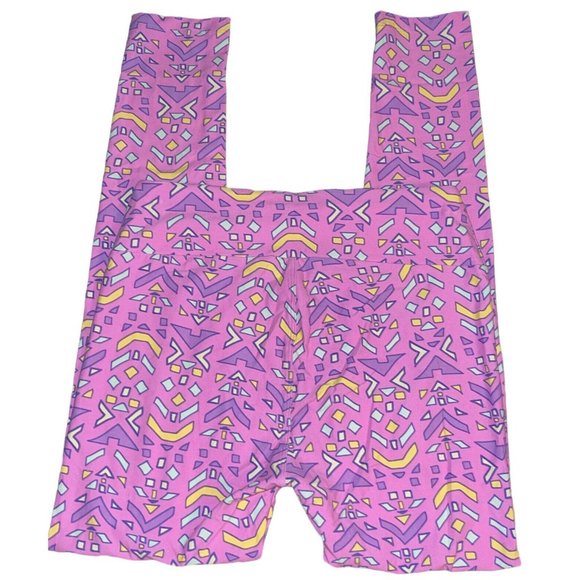 LuLaRoe Women Leggings OS One Size Geo Print Multicolor Buttery Soft Stretch NEW - Picture 3 of 7